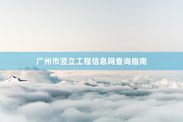 广州市竖立工程信息网查询指南